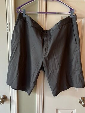 Nike Dri Fit Golf Shorts- Men's Dark Gray Flat Front Performance Shorts